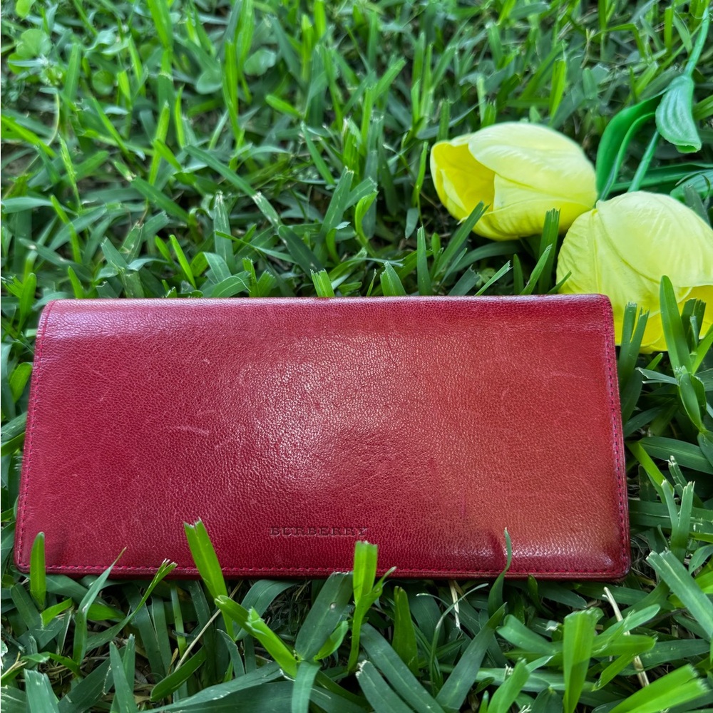 Burberry Red Leather Wallet